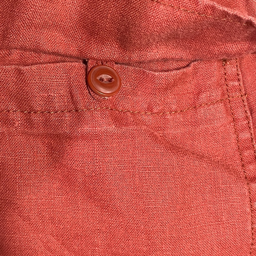 Sanctuary Linen Cargo Pants Womens Medium Coral 100% Elastic Drawstring Waist - Picture 6 of 13